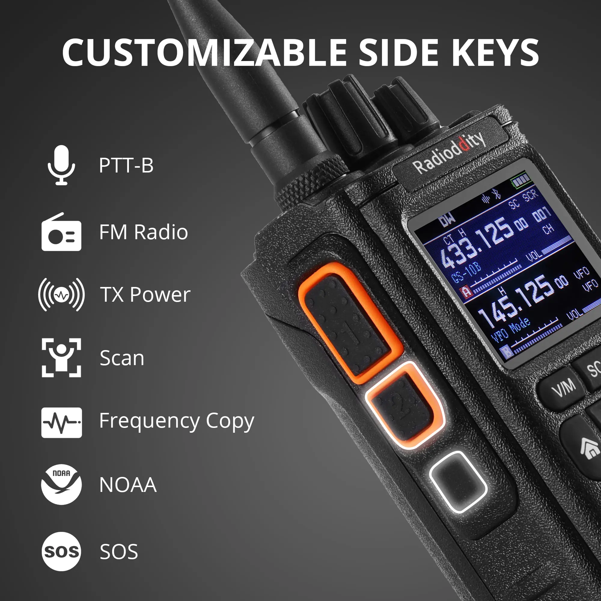Radioddity GS-10B 8W Ham Radio | Multi-Band TX & RX | BT APP Programmable | Dual PTT | Color Display | USB-C | Support CHIRP Programming - Image 10
