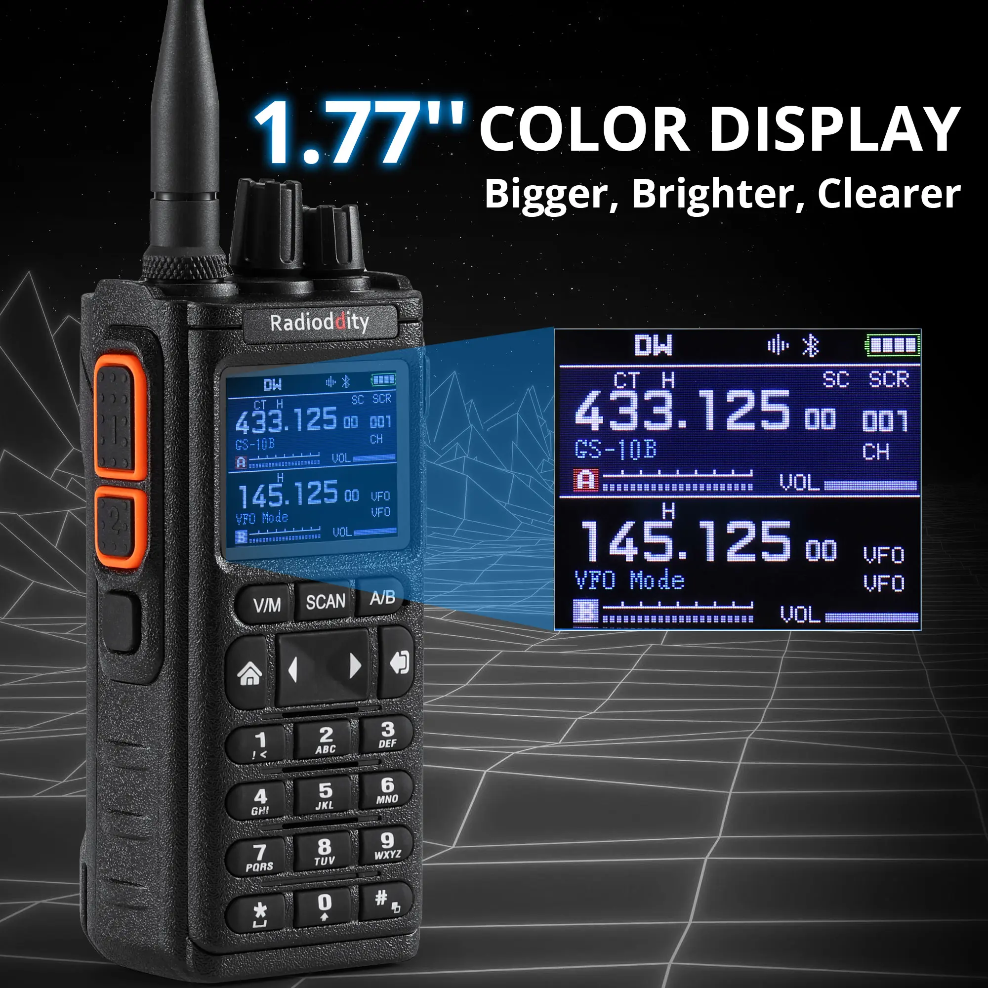 Radioddity GS-10B 8W Ham Radio | Multi-Band TX & RX | BT APP Programmable | Dual PTT | Color Display | USB-C | Support CHIRP Programming - Image 11