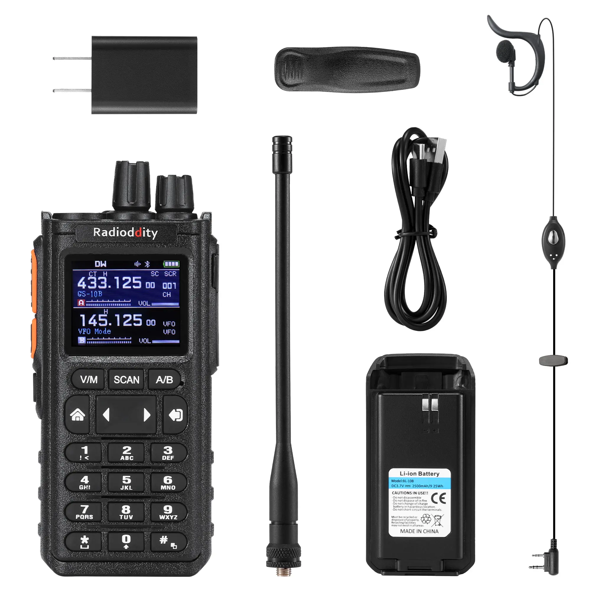 Radioddity GS-10B 8W Ham Radio | Multi-Band TX & RX | BT APP Programmable | Dual PTT | Color Display | USB-C | Support CHIRP Programming - Image 4
