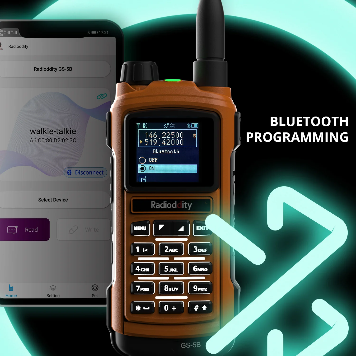 Radioddity GS-5B Analog Radio | 8W | Dual PTT | Bluetooth Programming | S-Meter | 512 CHs | USB-C Charging | 2000mAh Battery | Support CHIRP Programming - Image 3