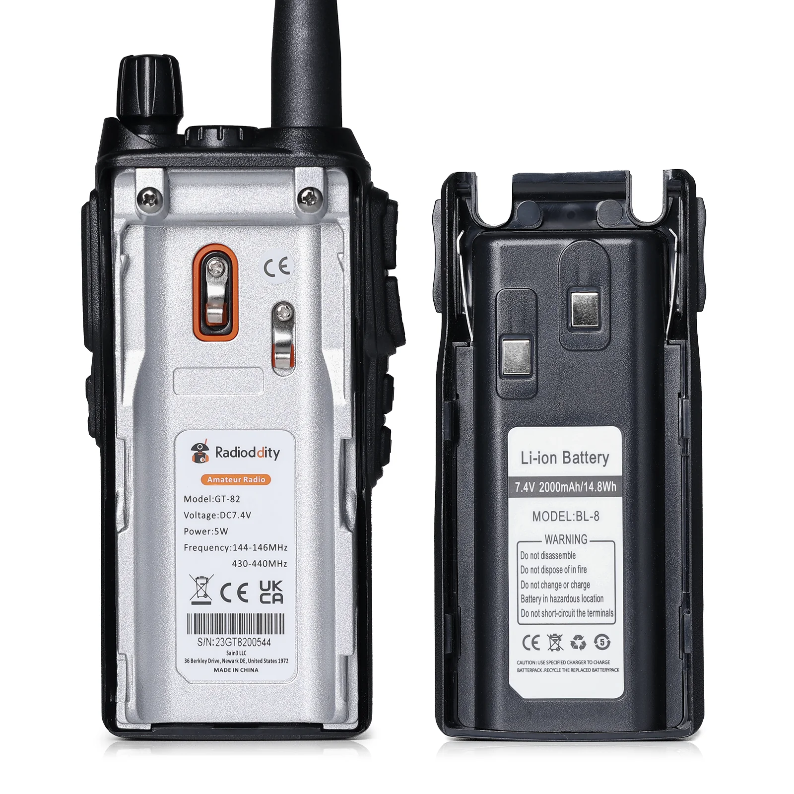 Radioddity GT-82 | Dual Band | Dual PTT | 5W | 2000mAh | Customized EU Frequency - Image 5