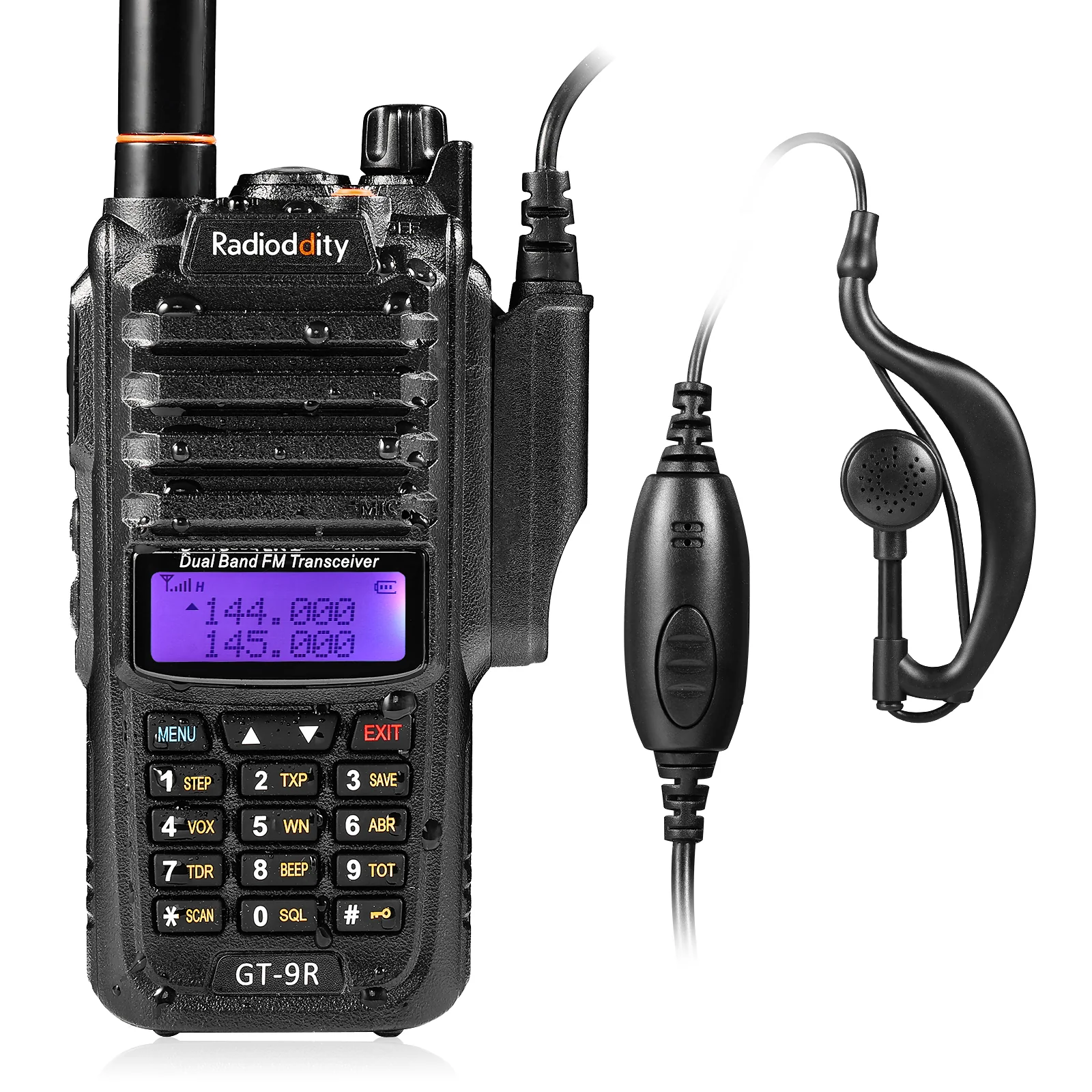 Radioddity GT-9R Dual Band Radio | 5W | IP67 Waterproof | 2000mAh | Customized EU Frequency - Image 7