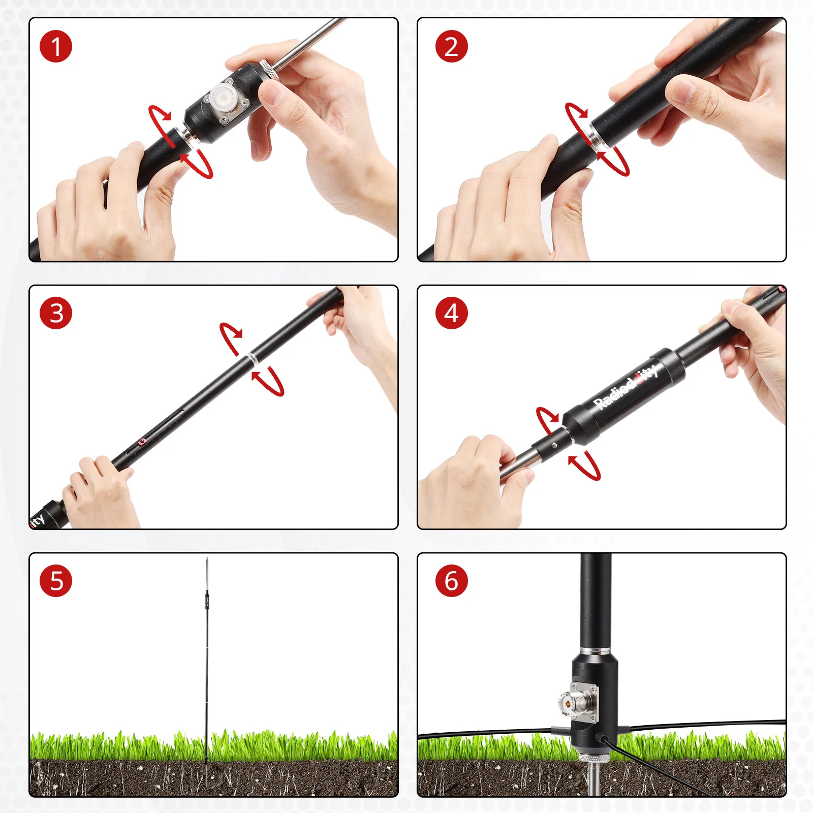 Radioddity HF-009 Portable HF Antenna | 6-60M | 5-50MHZ | SWR 1-1.5 | Quick-Tuning | Weatherproof Build - Image 4