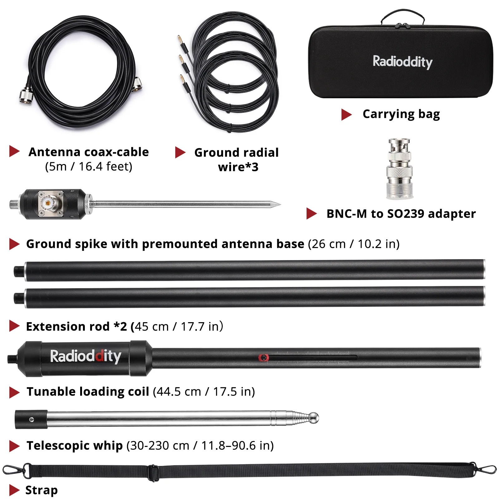Radioddity HF-009 Portable HF Antenna | 6-60M | 5-50MHZ | SWR 1-1.5 | Quick-Tuning | Weatherproof Build - Image 7