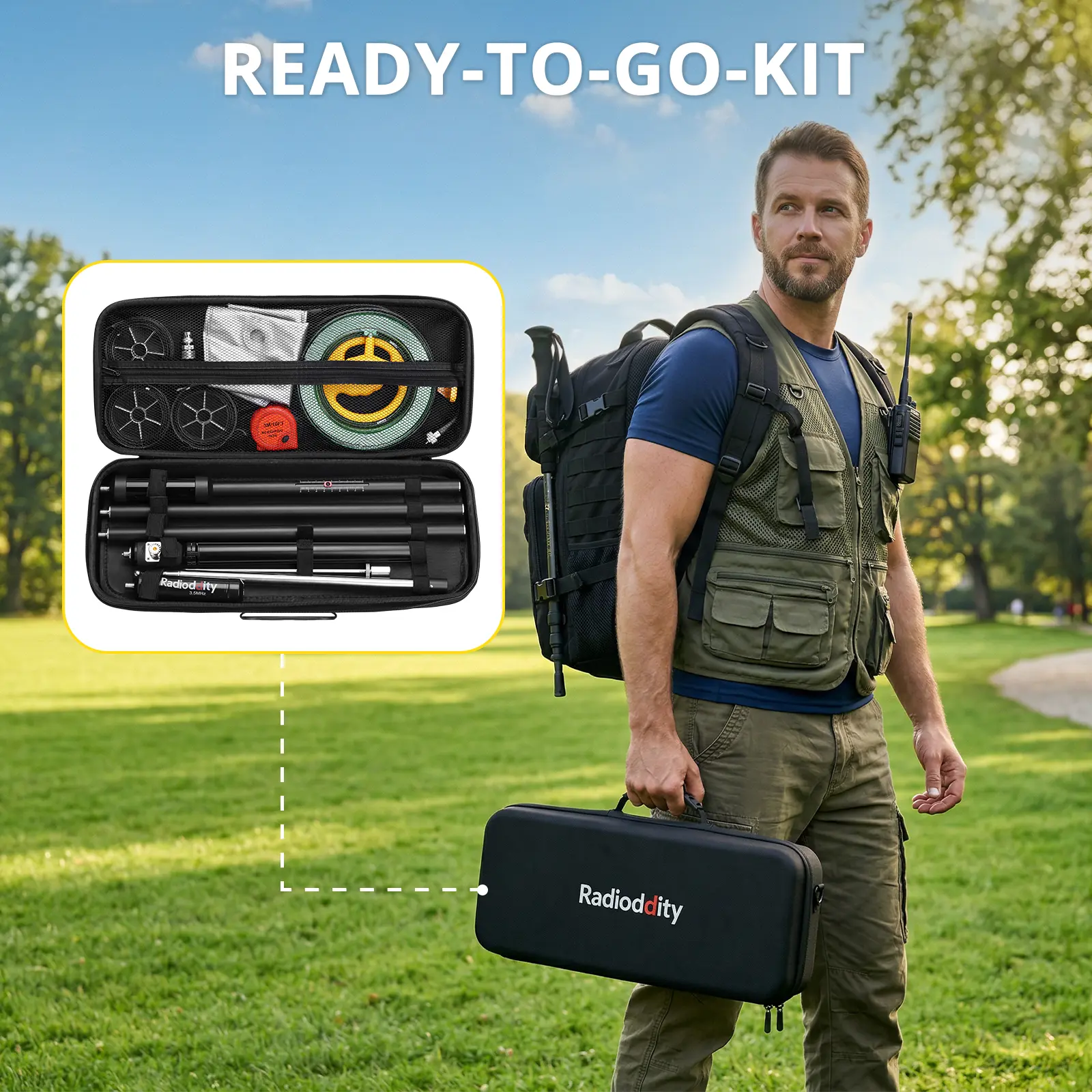 Radioddity HF-010 Portable HF Antenna | 80m-6m Full Band | All-Terrain Setup | SWR 1-1.5 | Quick-Tuning - Image 7