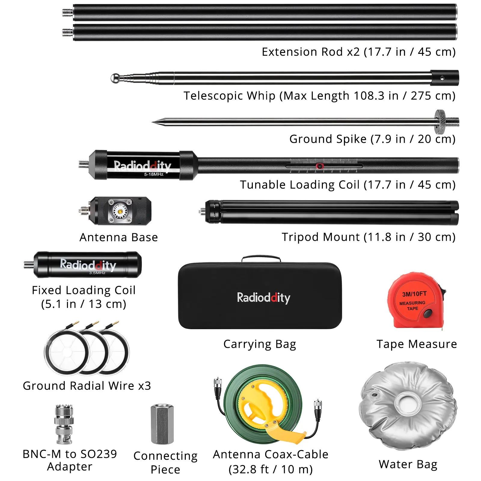 Radioddity HF-010 Portable HF Antenna | 80m-6m Full Band | All-Terrain Setup | SWR 1-1.5 | Quick-Tuning - Image 9