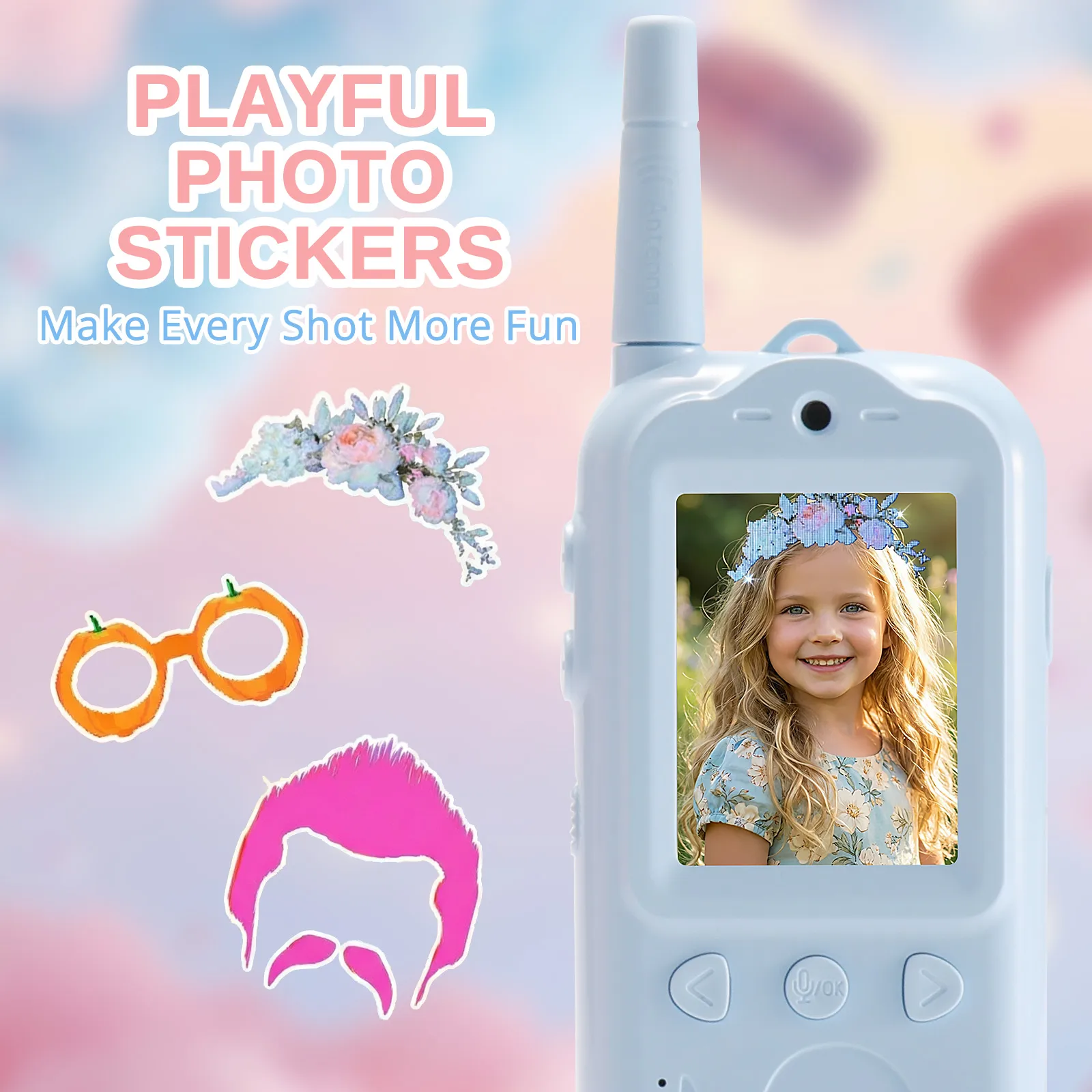 Radioddity KiddoTalk V1 Video Screen Walkie Talkies | 4 Fun Video Modes & Voice Effect | Toys for Boys&Girls - Image 10