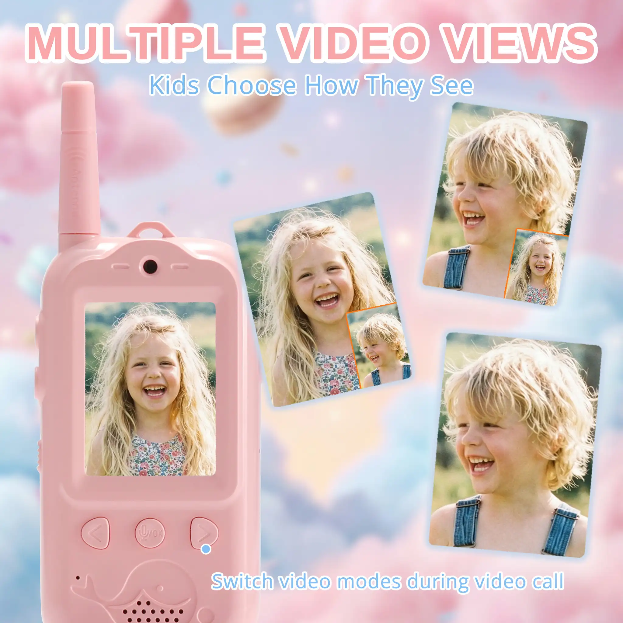 Radioddity KiddoTalk V1 Video Screen Walkie Talkies | 4 Fun Video Modes & Voice Effect | Toys for Boys&Girls - Image 7