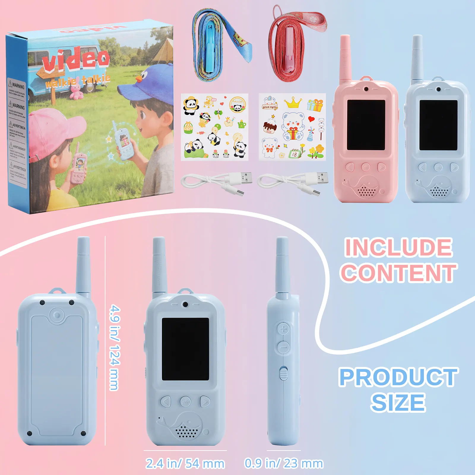Radioddity KiddoTalk V1 Video Screen Walkie Talkies | 4 Fun Video Modes & Voice Effect | Toys for Boys&Girls - Image 8