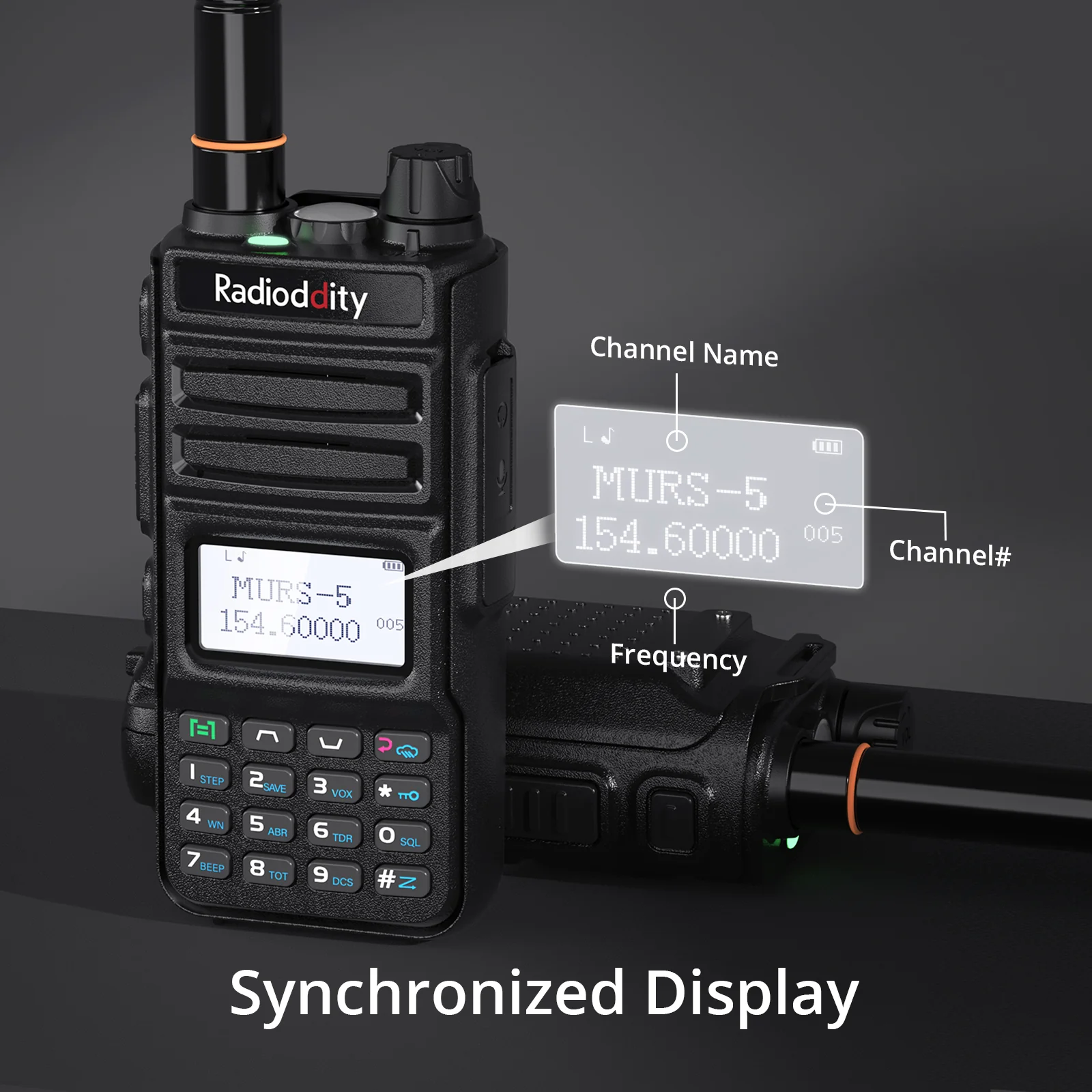 Radioddity MU-5 MURS Radio | 250 Channels | License Free | USB-C Charging | Display Sync | VOX | NOAA | Support CHIRP Programming - Image 4