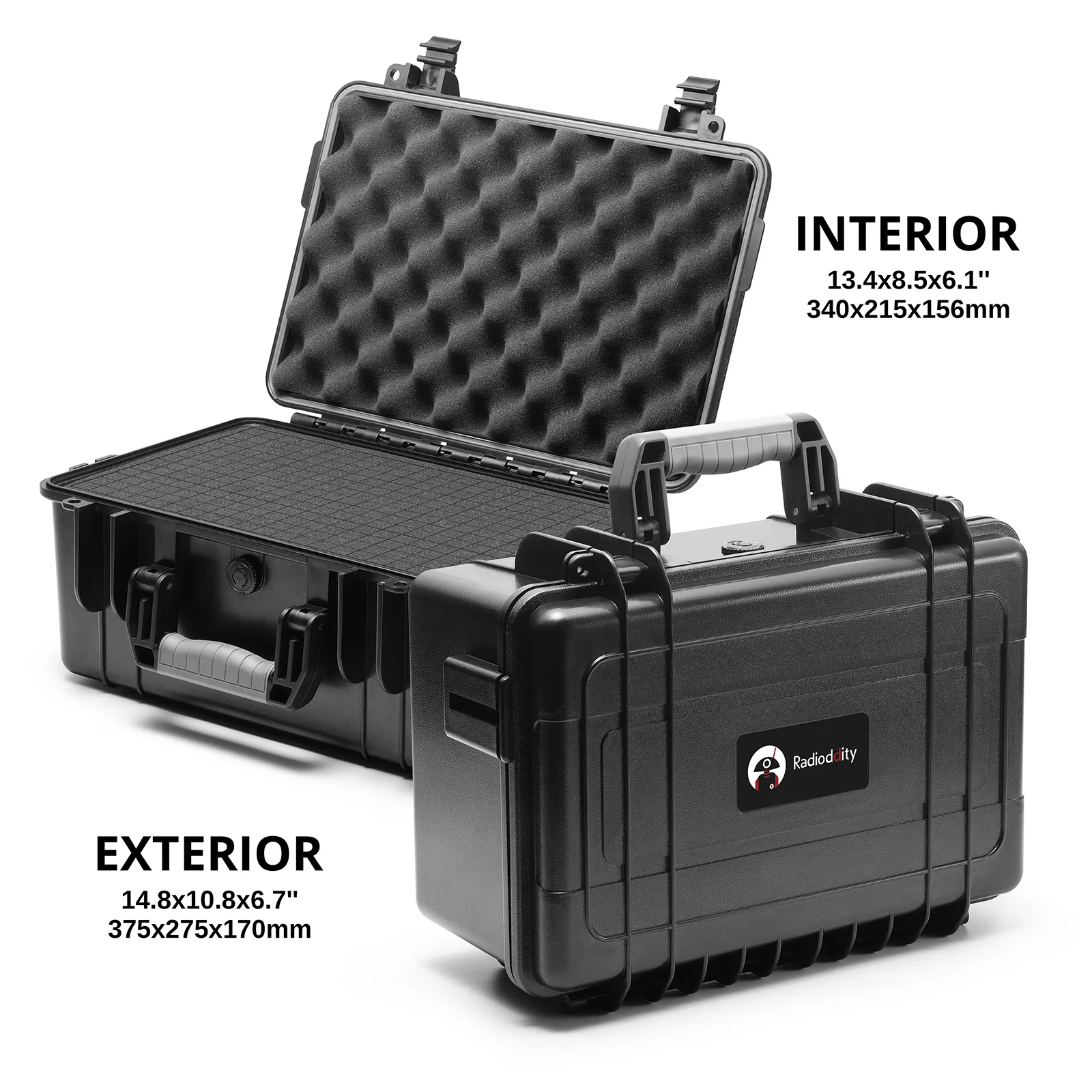 Radioddity PB3 Protective Carry Case | Customizable Foam | for Ham Radio | 14.8''x10.8''x6.7'' - Image 3
