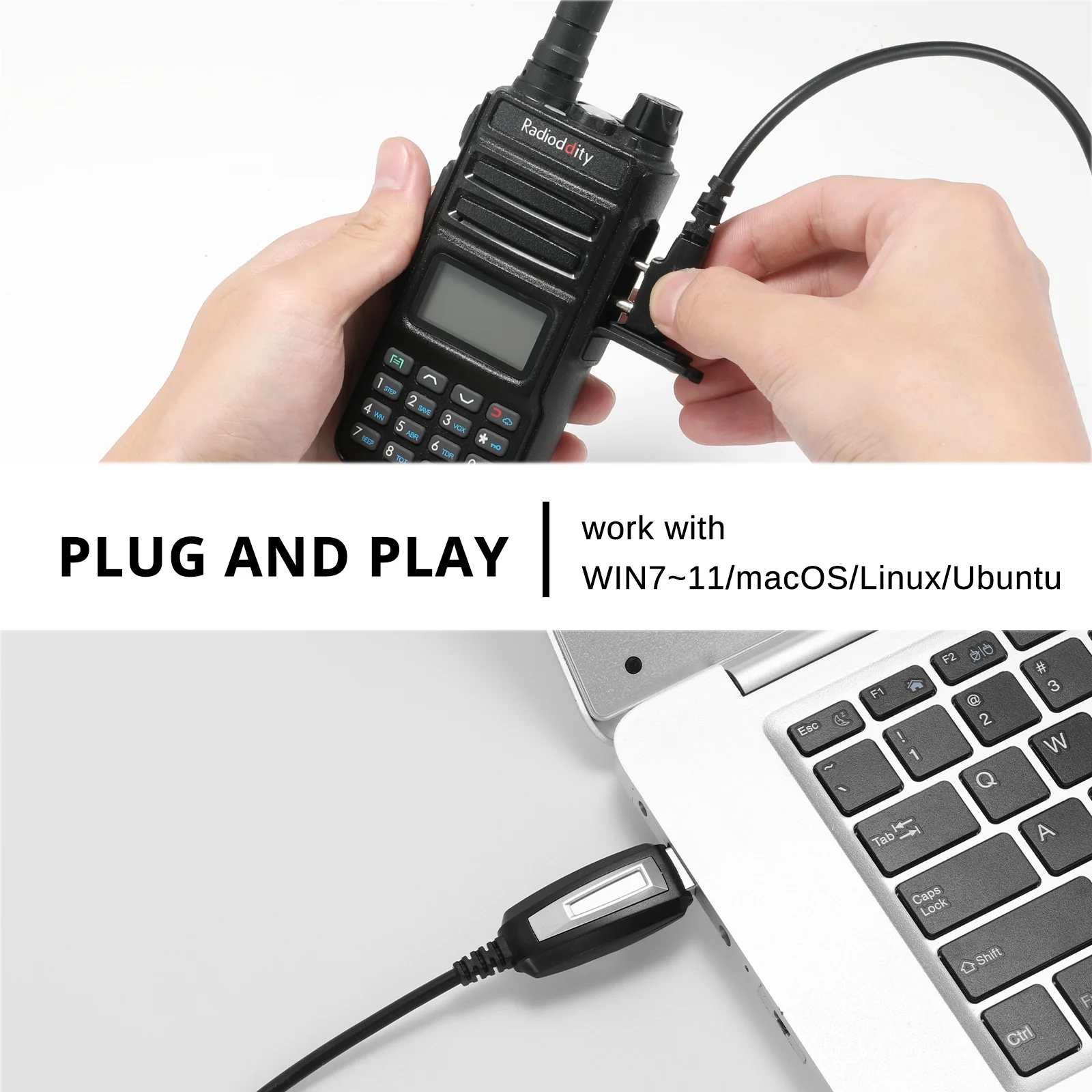 Radioddity PC002 Programming Cable | Windows 7-11 | Plug and Play | Kenwood Plug - Image 4