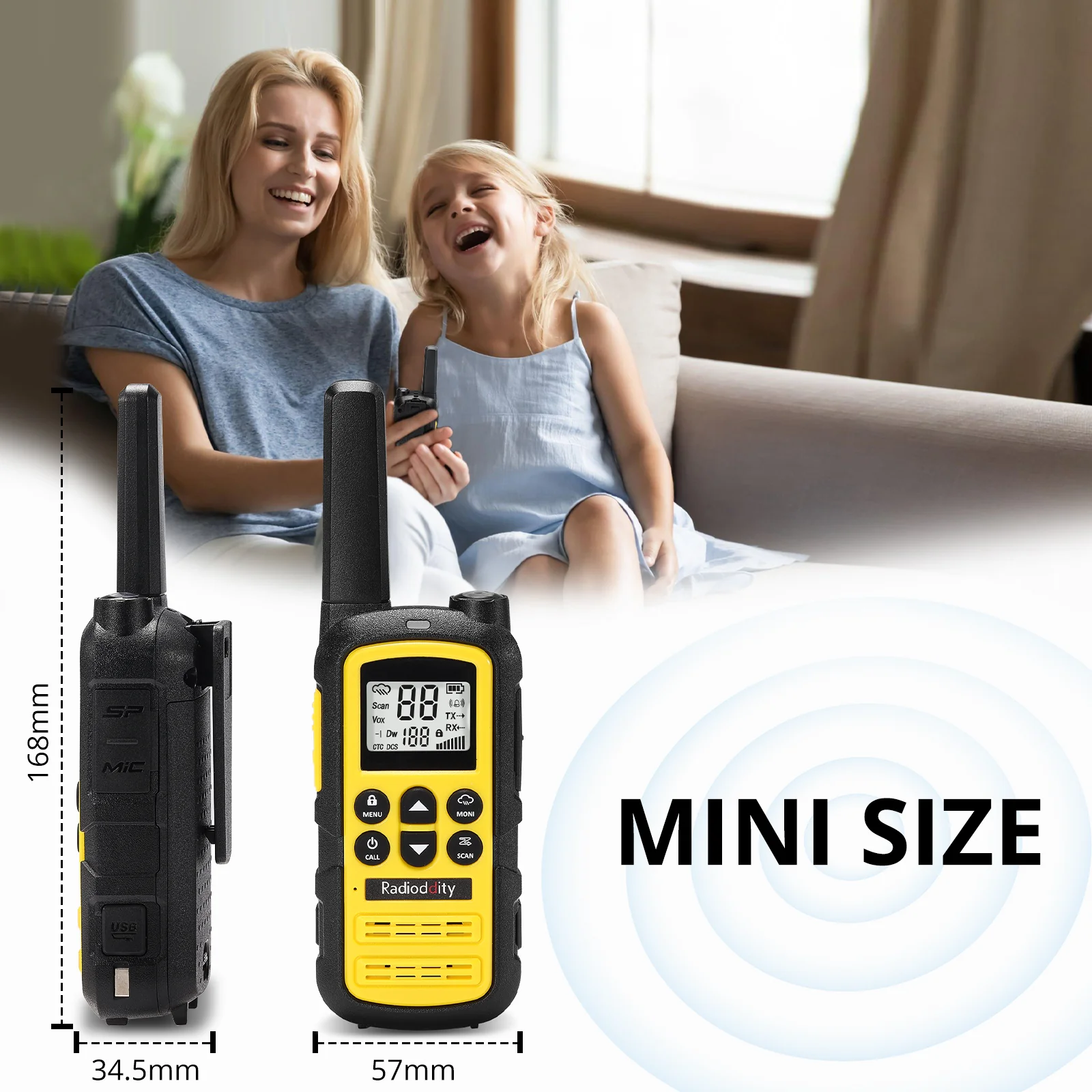 Radioddity PR-T6 PMR Radio | License-free | USB-C Charging | Dual Watch | VOX | Flashlight - Image 4