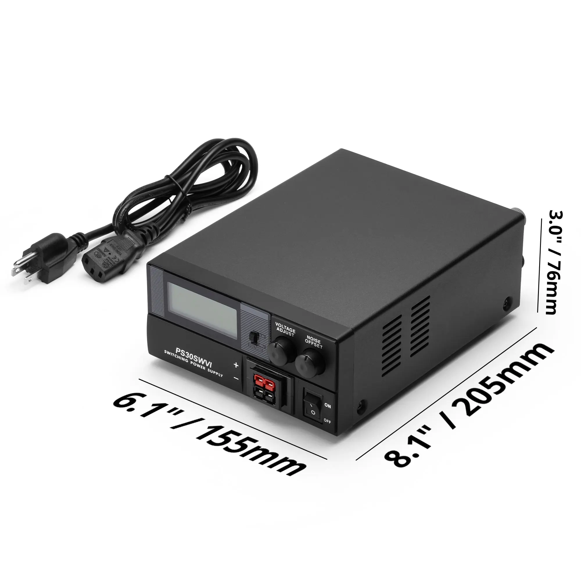 Radioddity PS30 Switching DC Power Supply | Anderson Powerpole(R) Compatible | 8–15V Adjustable | 13.8V Stable Output | 30A | Short Circuit & Overload Protection - Image 6
