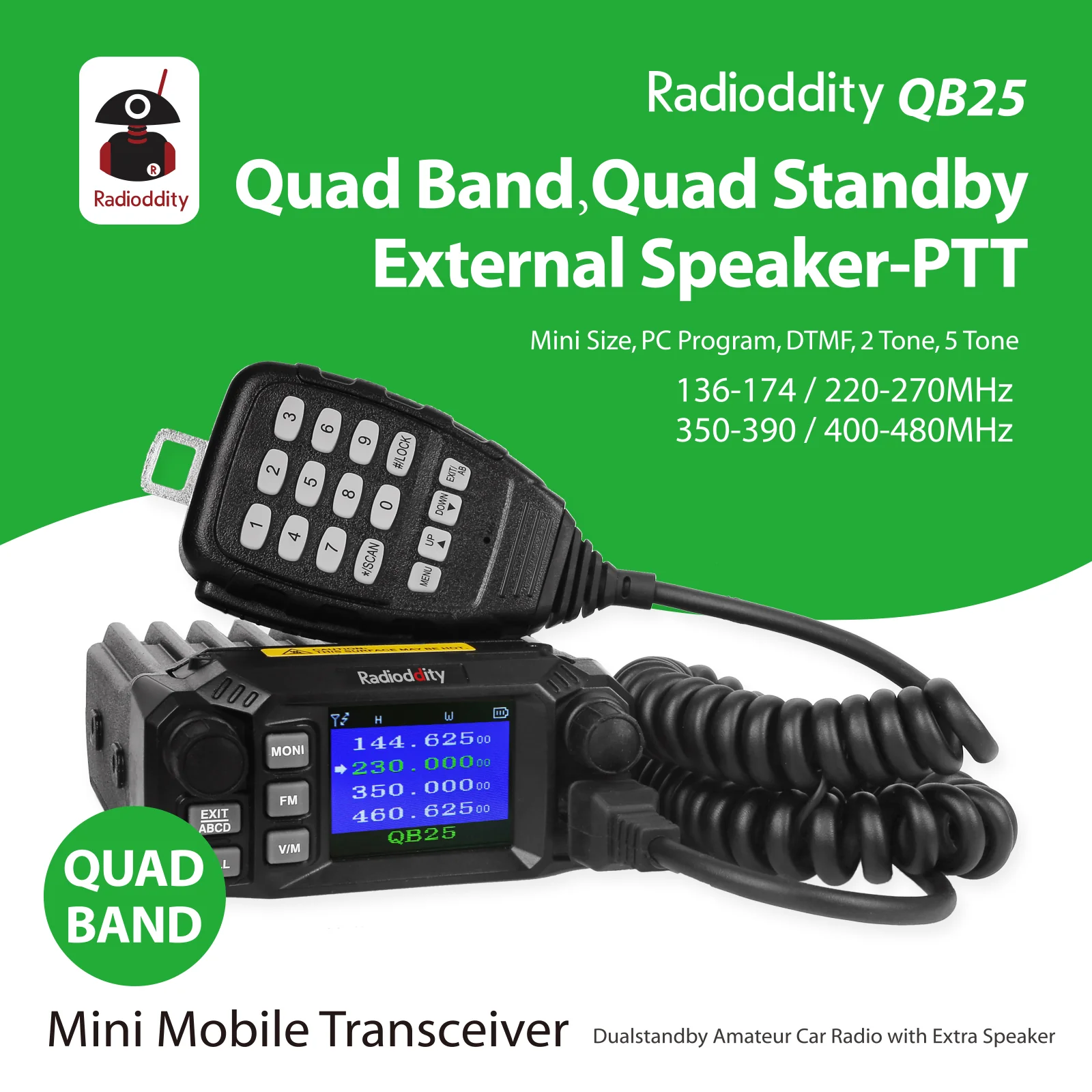 QB25 Quad Band Quad-standby Mini Mobile Radio+ Cable [DISCONTINUED] - Image 3