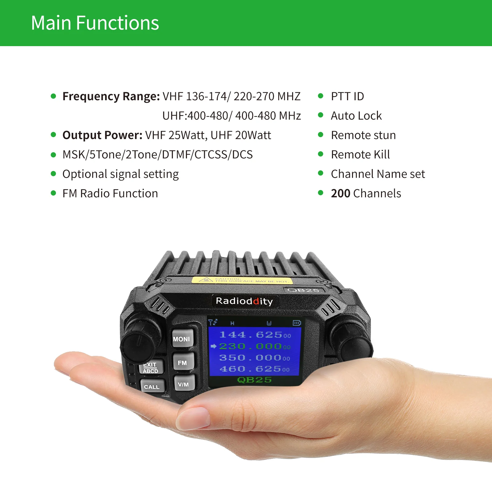 QB25 Quad Band Quad-standby Mini Mobile Radio+ Cable [DISCONTINUED] - Image 4