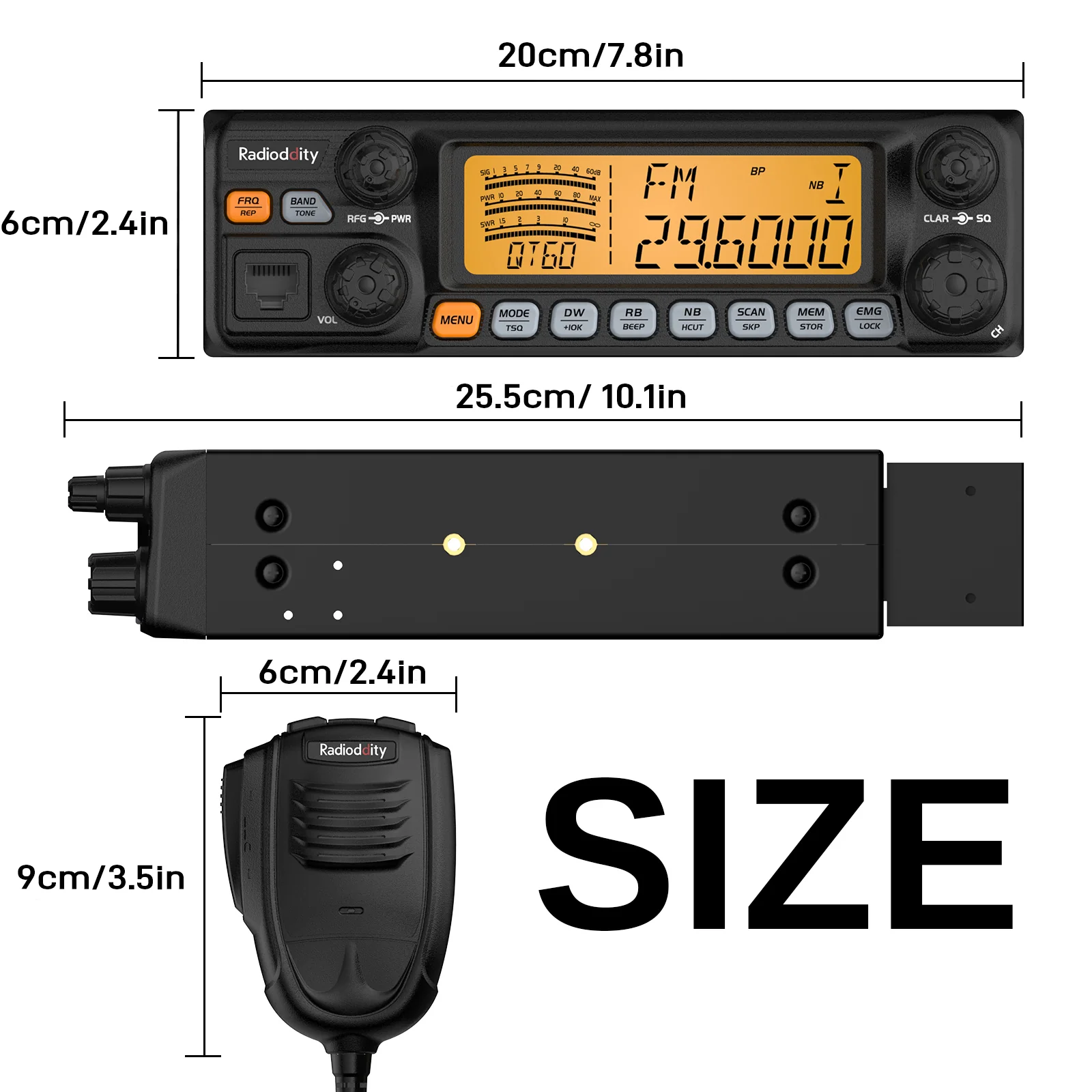 Radioddity QT60 Pro 10 Meter Radio | Max 60W | FM AM SSB PA CW | TX & RX Background Noise Reduction | FM Receiver - Image 5
