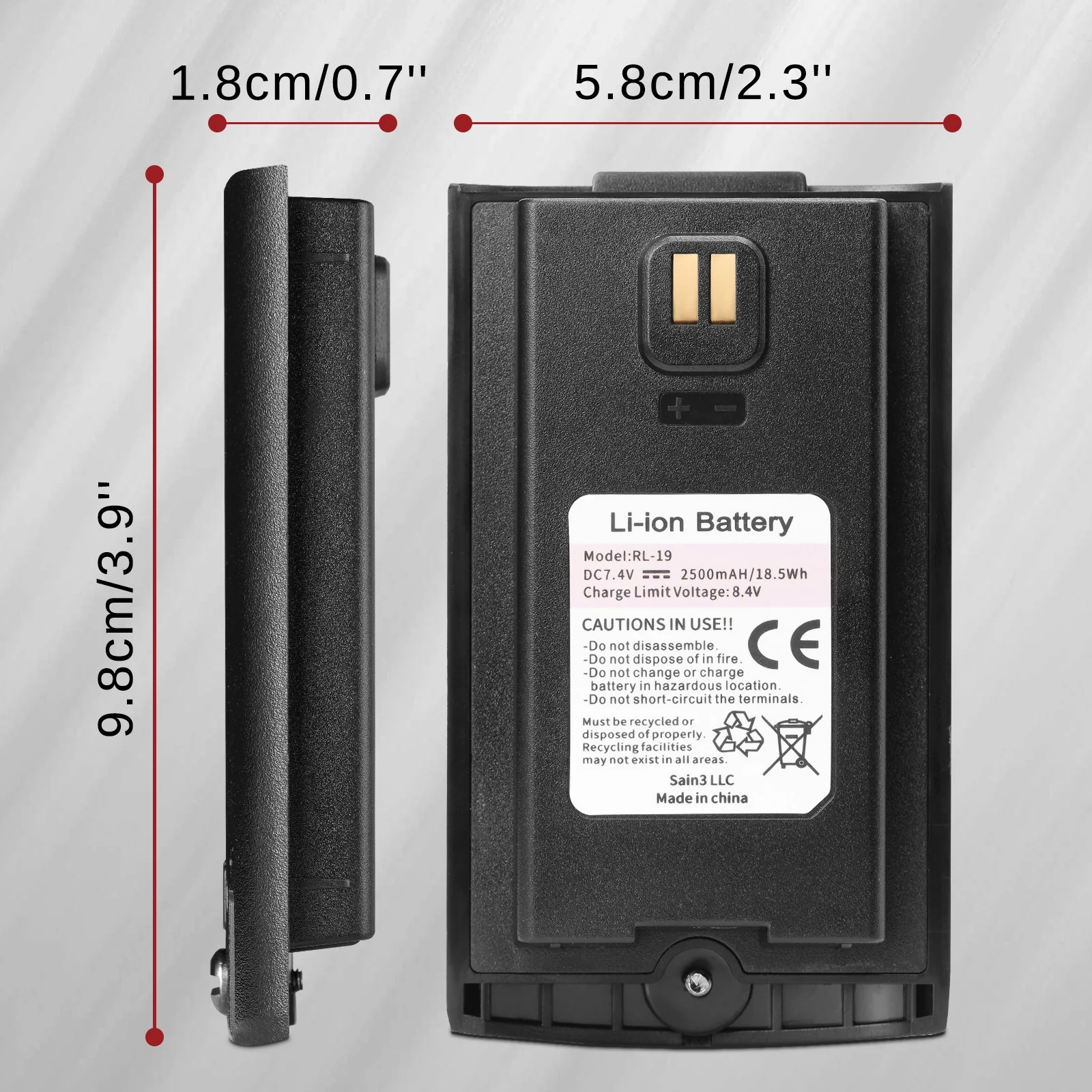 Radioddity RL-19 | 2500mAh Original Battery for Radioddity GC-5/GM-30 Plus | Type-C Charging | 7.4V - Image 5