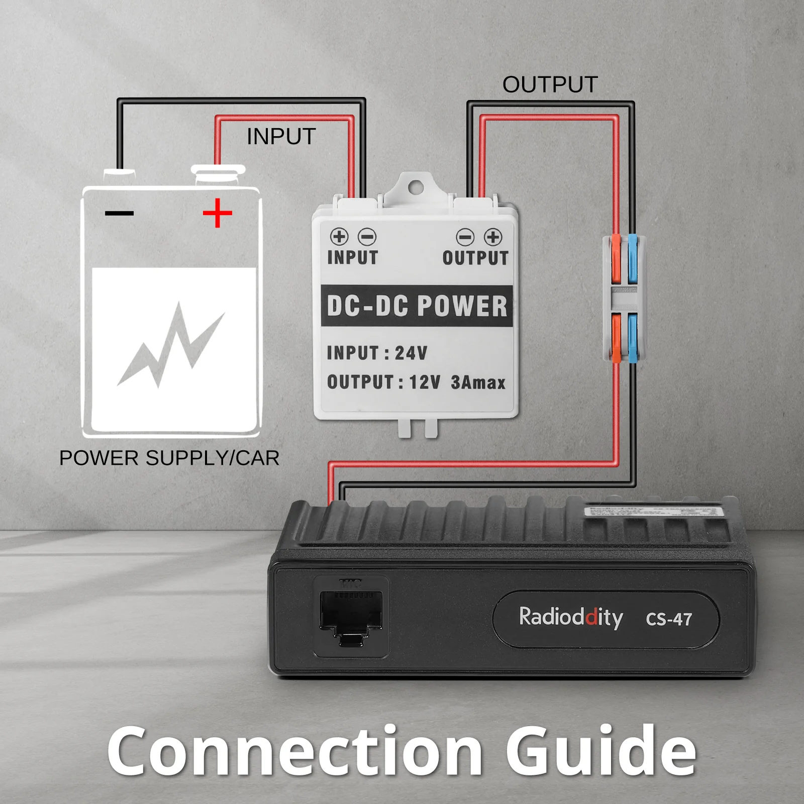 Radioddity SDC12 Step Down Converter | DC-DC 24V to 12V | with Fuse and Wire Terminal Block | for Mobile Radio - Image 6