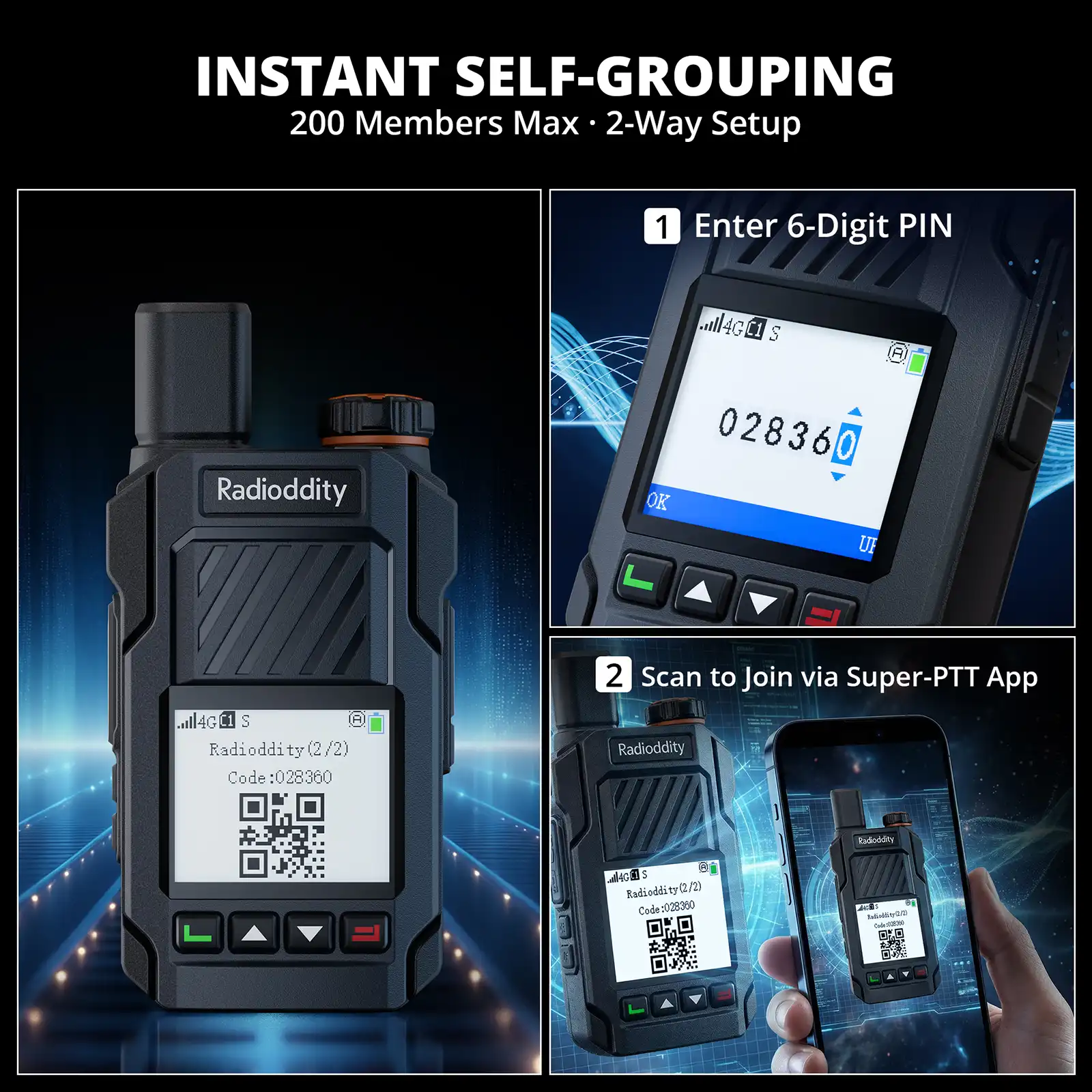 Radioddity TomoLink POC Radio | 4G LTE Coverage | Phone-to-Radio Talk via App | 2500mAh Battery | For Construction & Security - Image 4