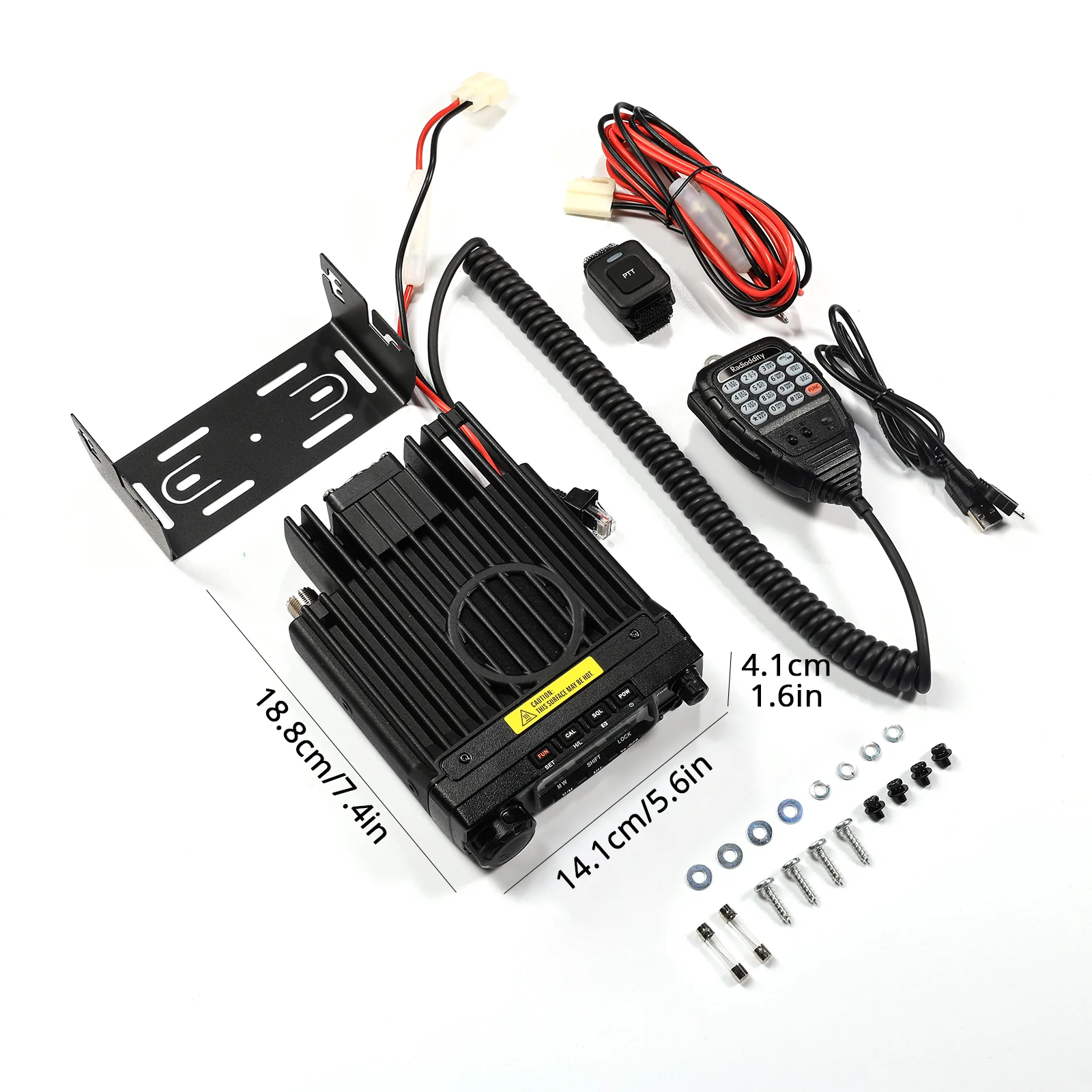 Radioddity VB70-B Mobile Radio | VHF | Max 70W | Bluetooth PTT | Background Noise Reduction | Air Band - Image 3