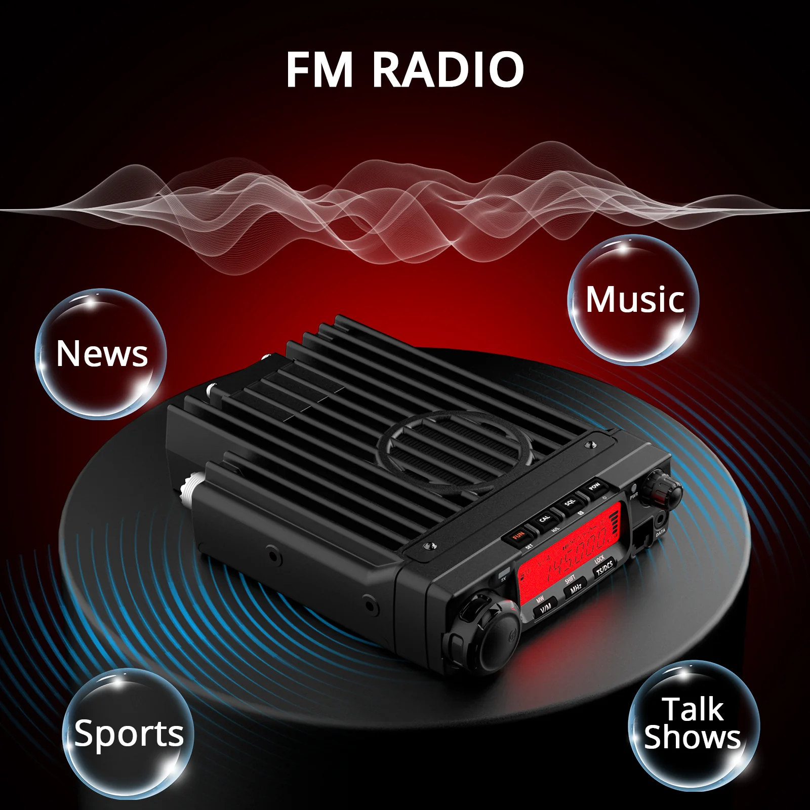 Radioddity VB70-B Mobile Radio | VHF | Max 70W | Bluetooth PTT | Background Noise Reduction | Air Band - Image 5