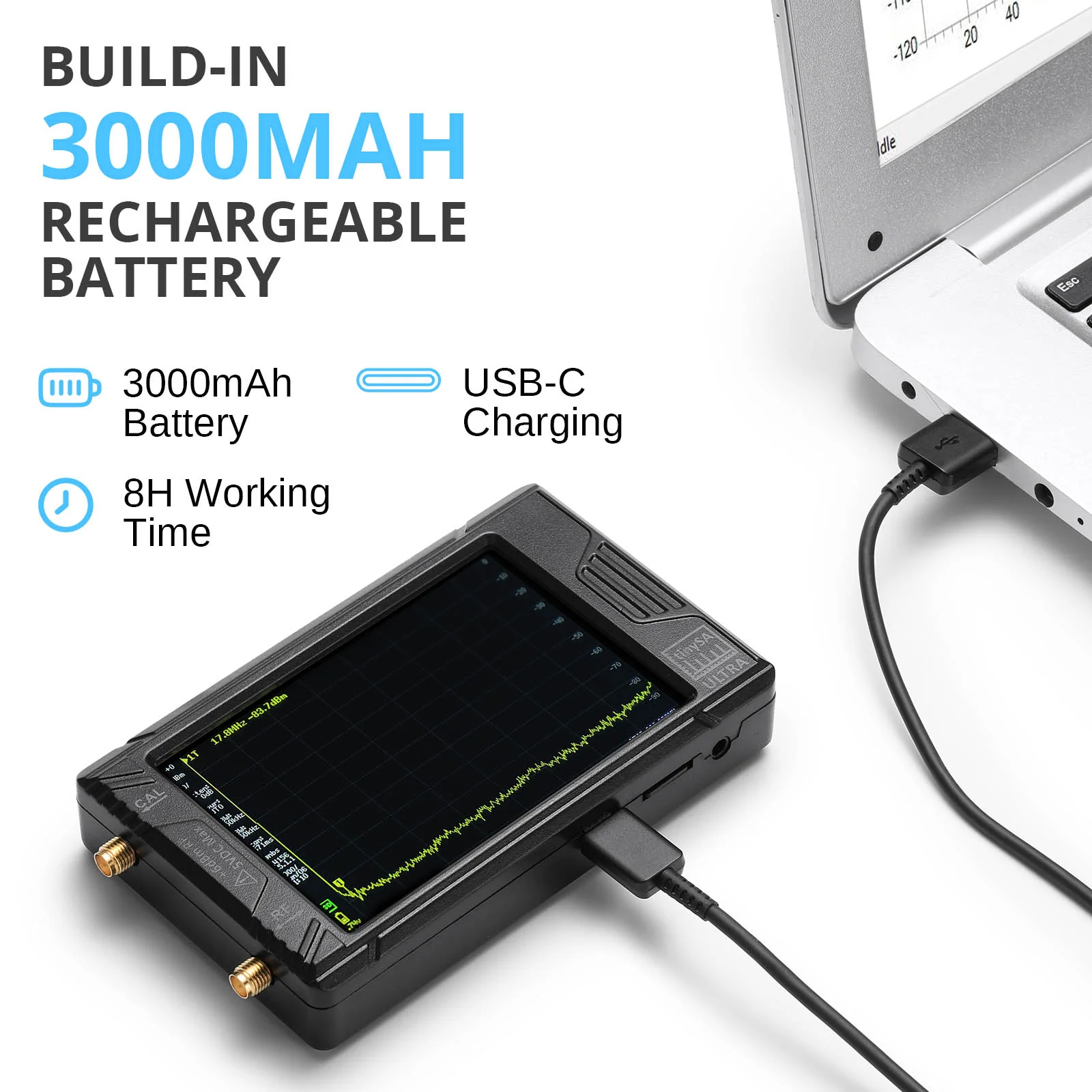 TinySA Ultra Spectrum Analyzer | Antenna Analyzer | 100kHz-5.3GHz | PC Connectivity | 4.0" Touchscreen | 3000mAh Battery - Image 5