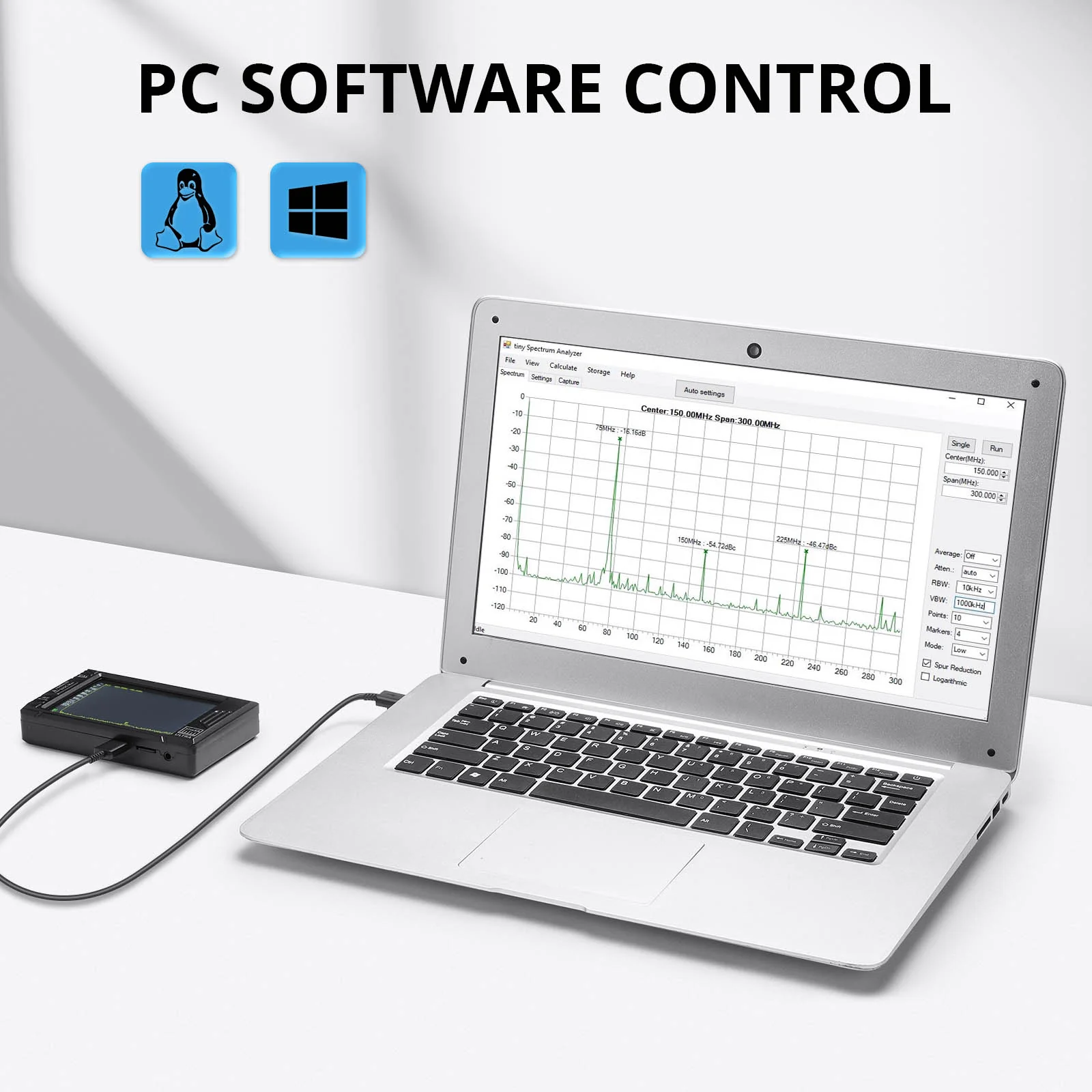 TinySA Ultra Spectrum Analyzer | Antenna Analyzer | 100kHz-5.3GHz | PC Connectivity | 4.0" Touchscreen | 3000mAh Battery - Image 6