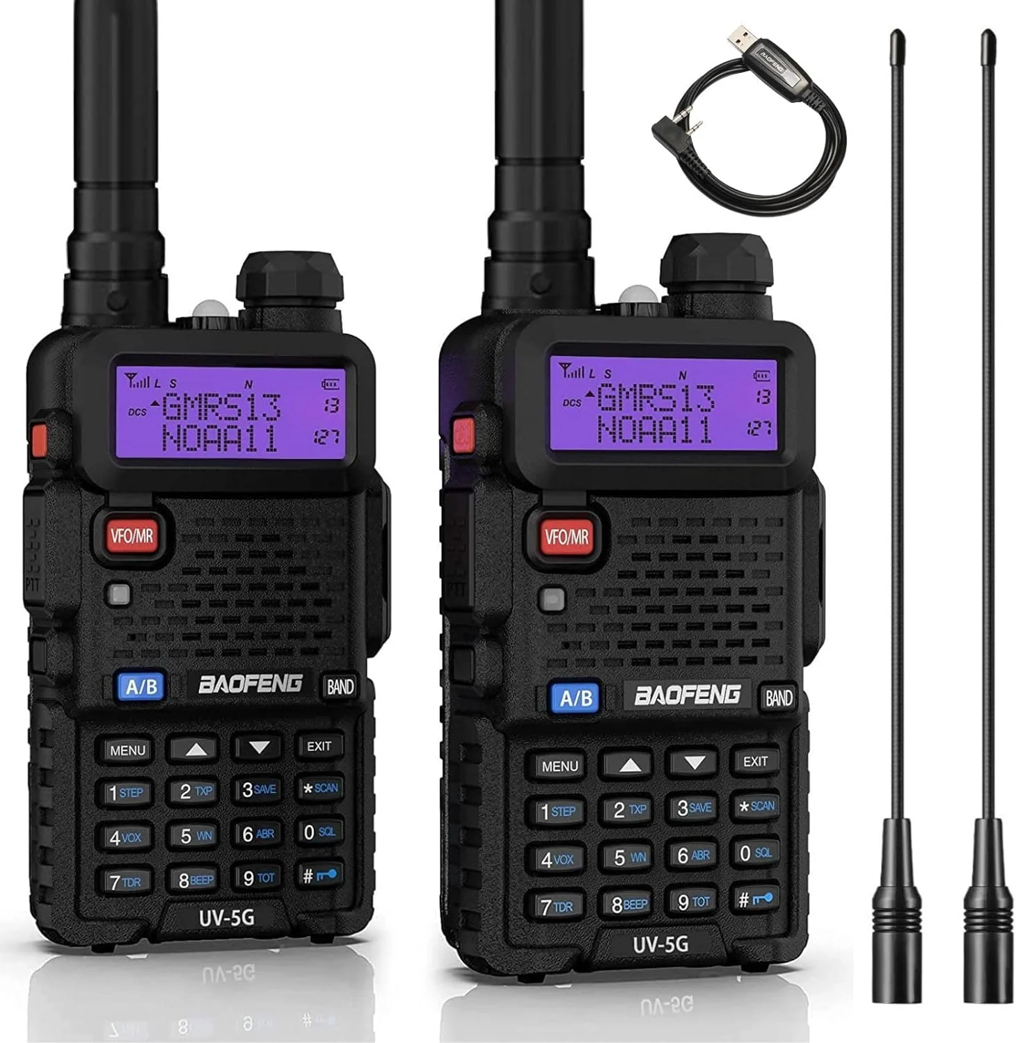 Baofeng UV-5X / UV-5G [1 Pair] GMRS Radio | 5W | Repeater Capable | NOAA Scan | Support CHIRP Programming - Image 12