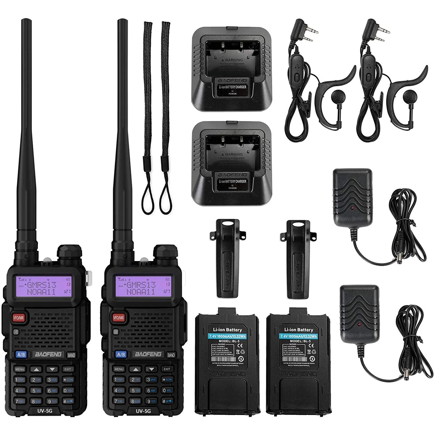 Baofeng UV-5X / UV-5G [1 Pair] GMRS Radio | 5W | Repeater Capable | NOAA Scan | Support CHIRP Programming - Image 6
