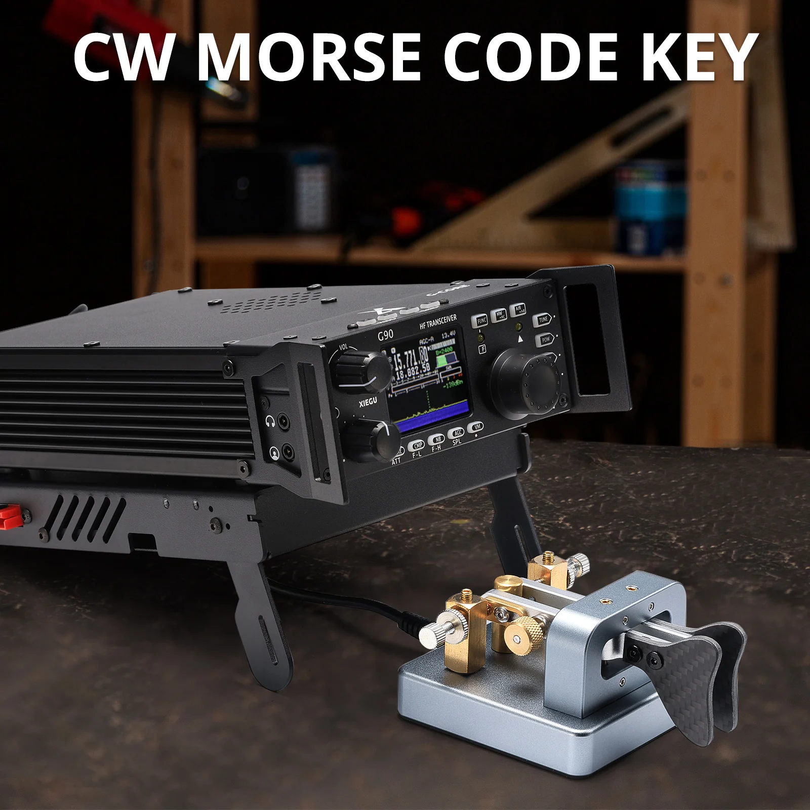 Xiegu VK-6 Iambic CW Morse Code Key | Dual Paddle | Adjustable Spring | 3.5mm Plug | Durable CNC Aluminum Base | for HF Transceiver G90 X6100 X6200 X5105 G106 - Image 3