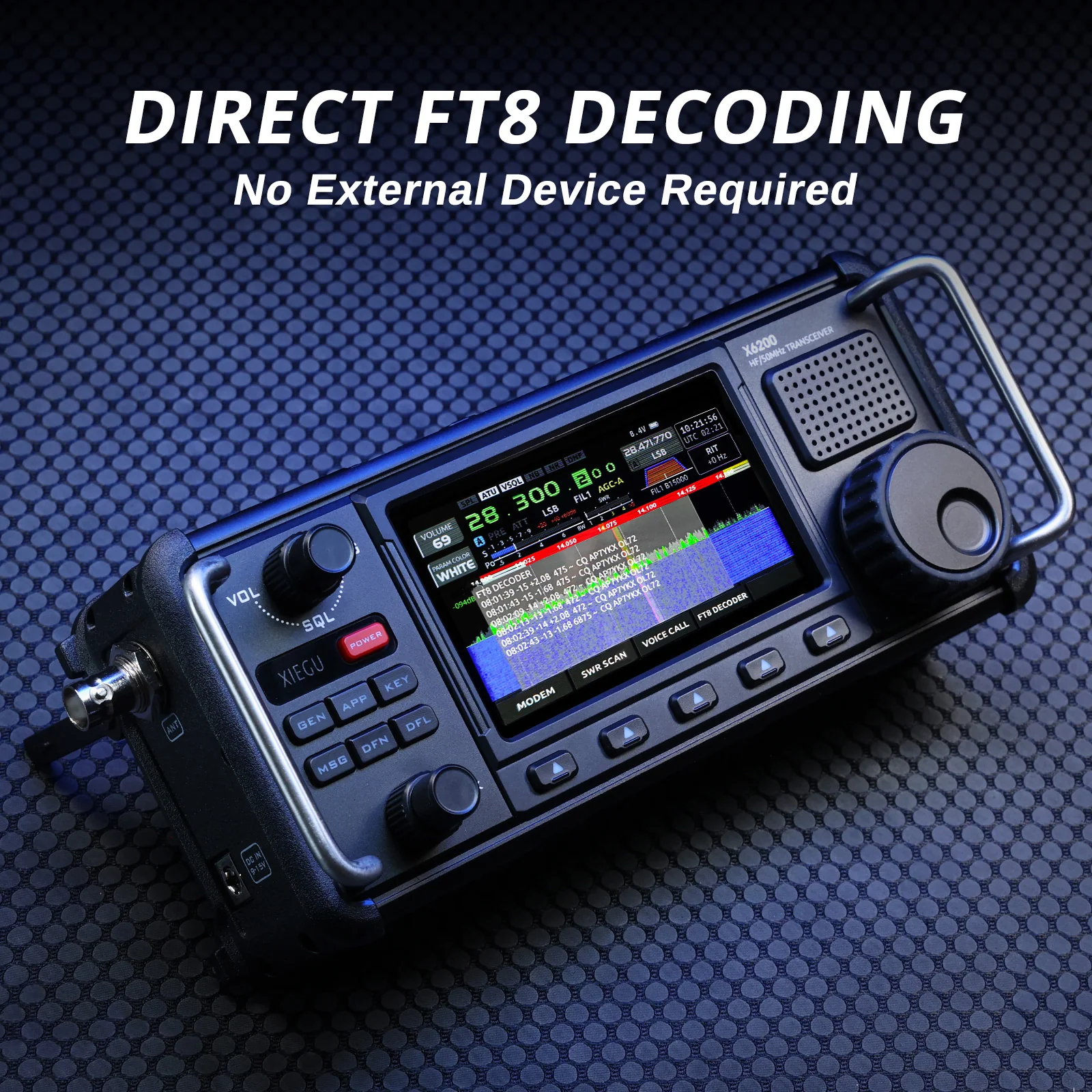 Xiegu X6200 HF Transceiver | 8W | Full Mode Full Band | RF Direct Sampling | Replaceable Battery | Built-in ATU | SDR Structure | WFM AIR RX - Image 11