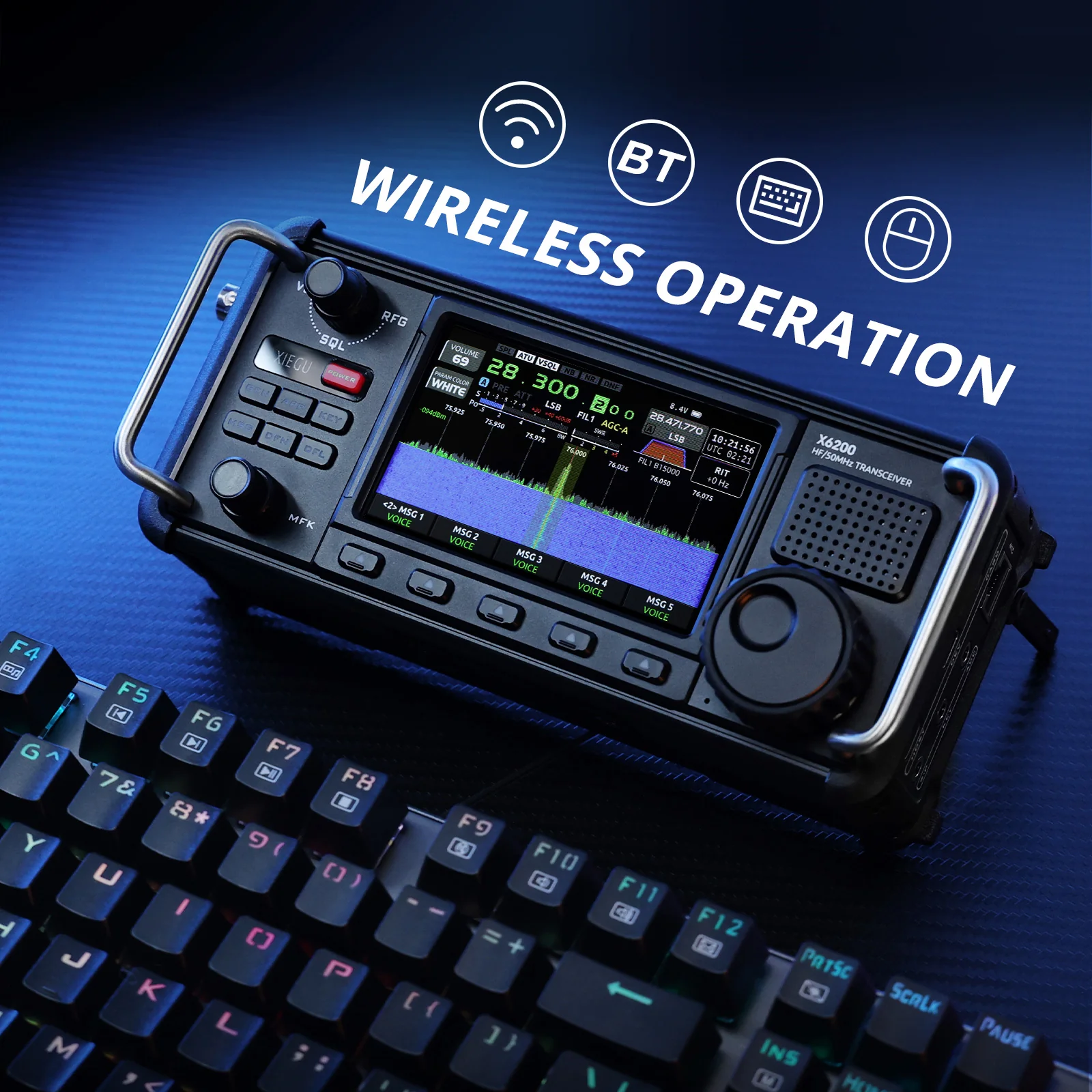 Xiegu X6200 HF Transceiver | 8W | Full Mode Full Band | RF Direct Sampling | Replaceable Battery | Built-in ATU | SDR Structure | WFM AIR RX - Image 12