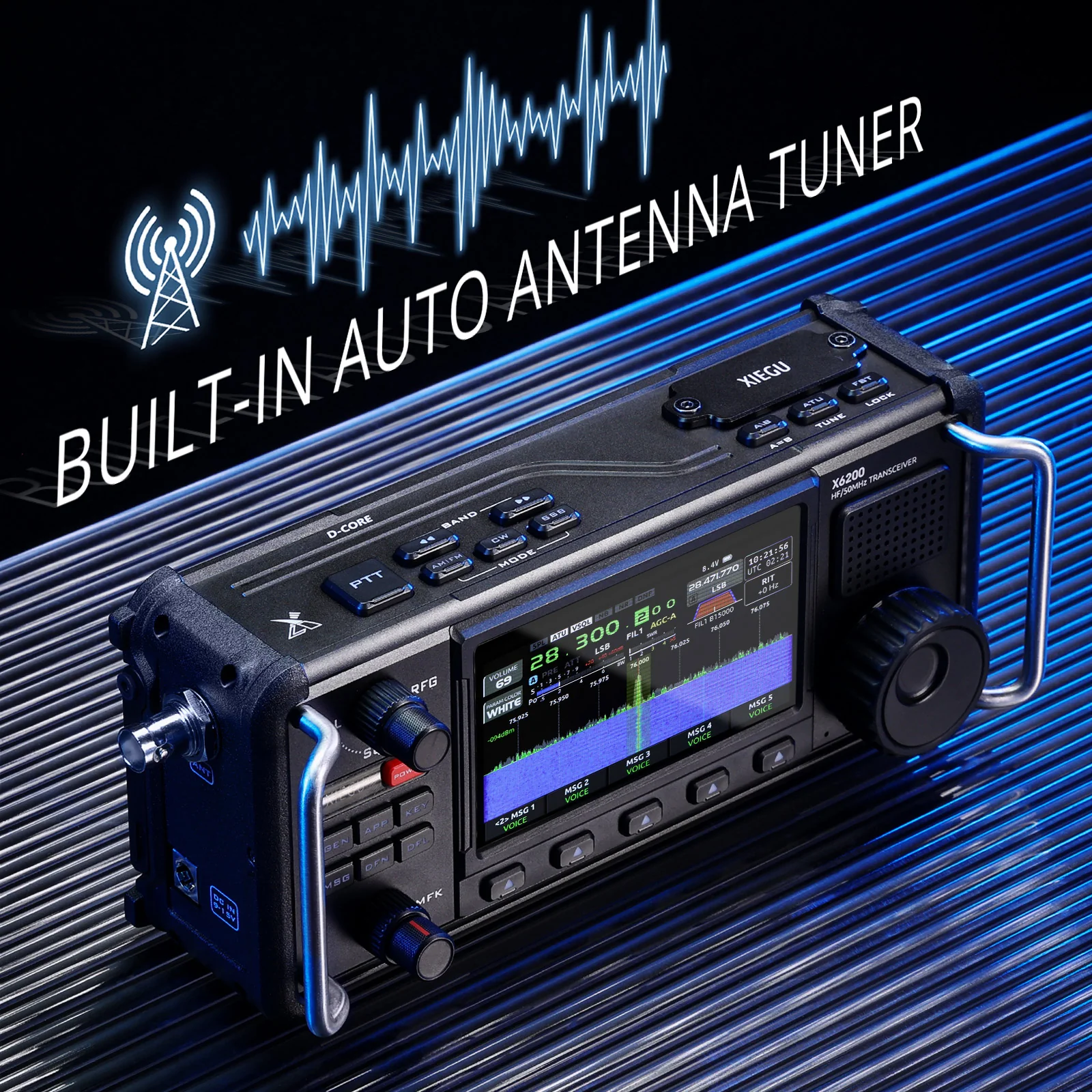 Xiegu X6200 HF Transceiver | 8W | Full Mode Full Band | RF Direct Sampling | Replaceable Battery | Built-in ATU | SDR Structure | WFM AIR RX - Image 8